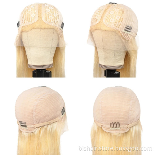 613 Lace Front Wig Real Human Hair 13*4 Pre-cut Long Blond Lace Front Wig Real Human Hair Straight Brazilian Real Human Hair